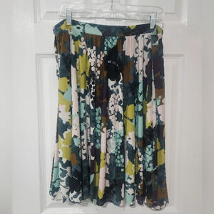 Grace Elements Multicolored Floral Midi Skater Skirt in Size XL